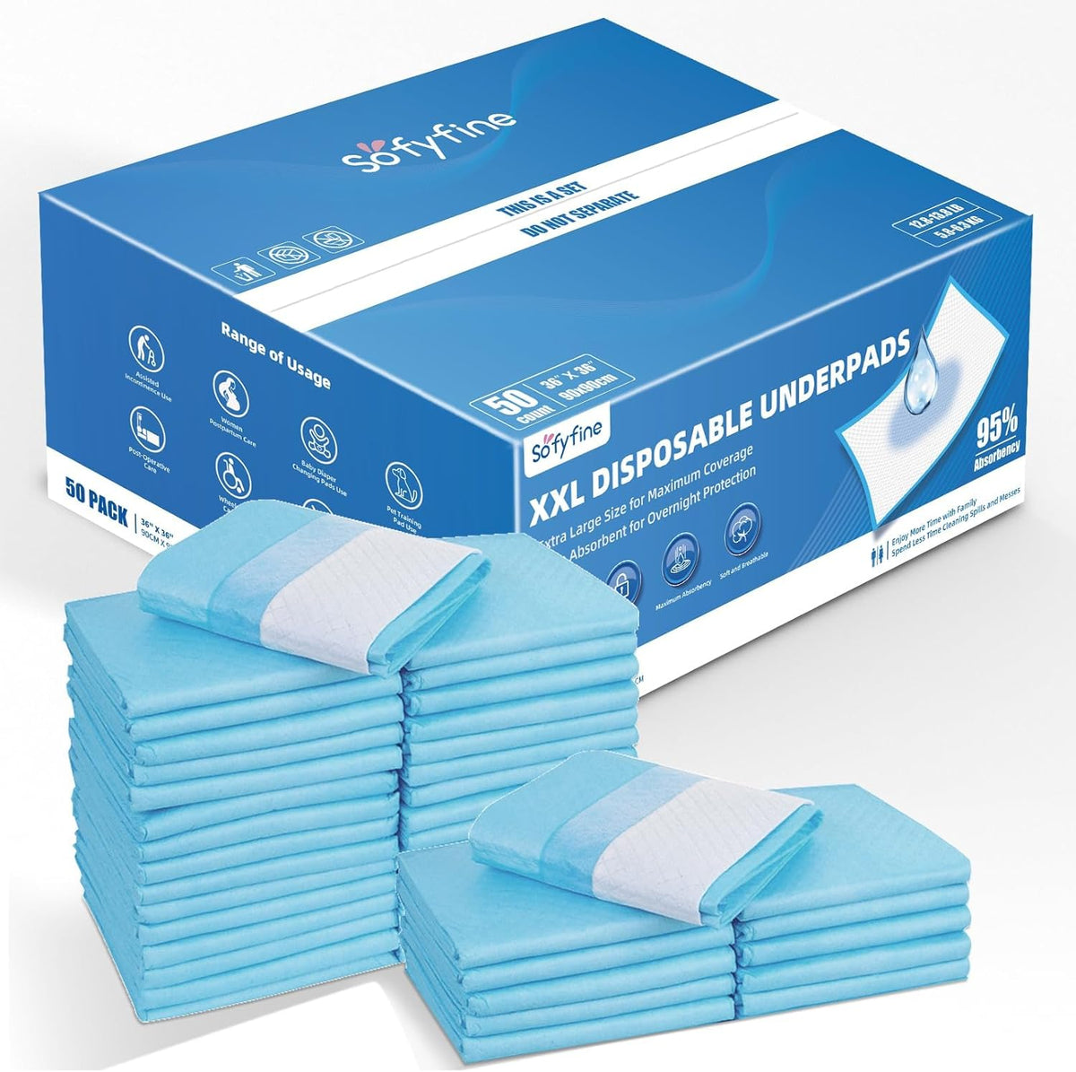 100 Count Extra Large Chucks 36"x36" Thicken Elderly Adults Incontinence Bed Pads Disposable, Heavy
