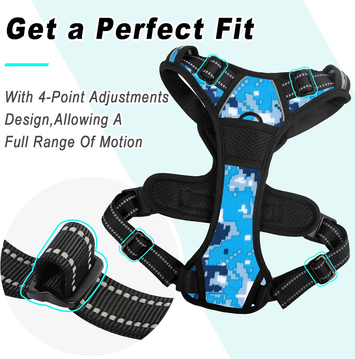 BARKBAY No Pull Dog Harness Large Step in Reflective Dog Harness with Front Clip and Easy Control