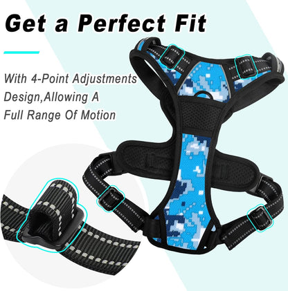 BARKBAY No Pull Dog Harness Large Step in Reflective Dog Harness with Front Clip and Easy Control