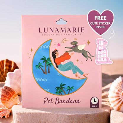 LunaMarie - Luxury Pet Birthday Bandanas -Premium & Silky Poly Fabric | 100% Handmade | Custom