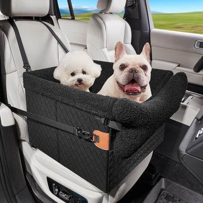 Dog Car Seats for Small Medium Dogs,PU Leather Car Seat Boosters,Foldable Puppy Cat Carseats