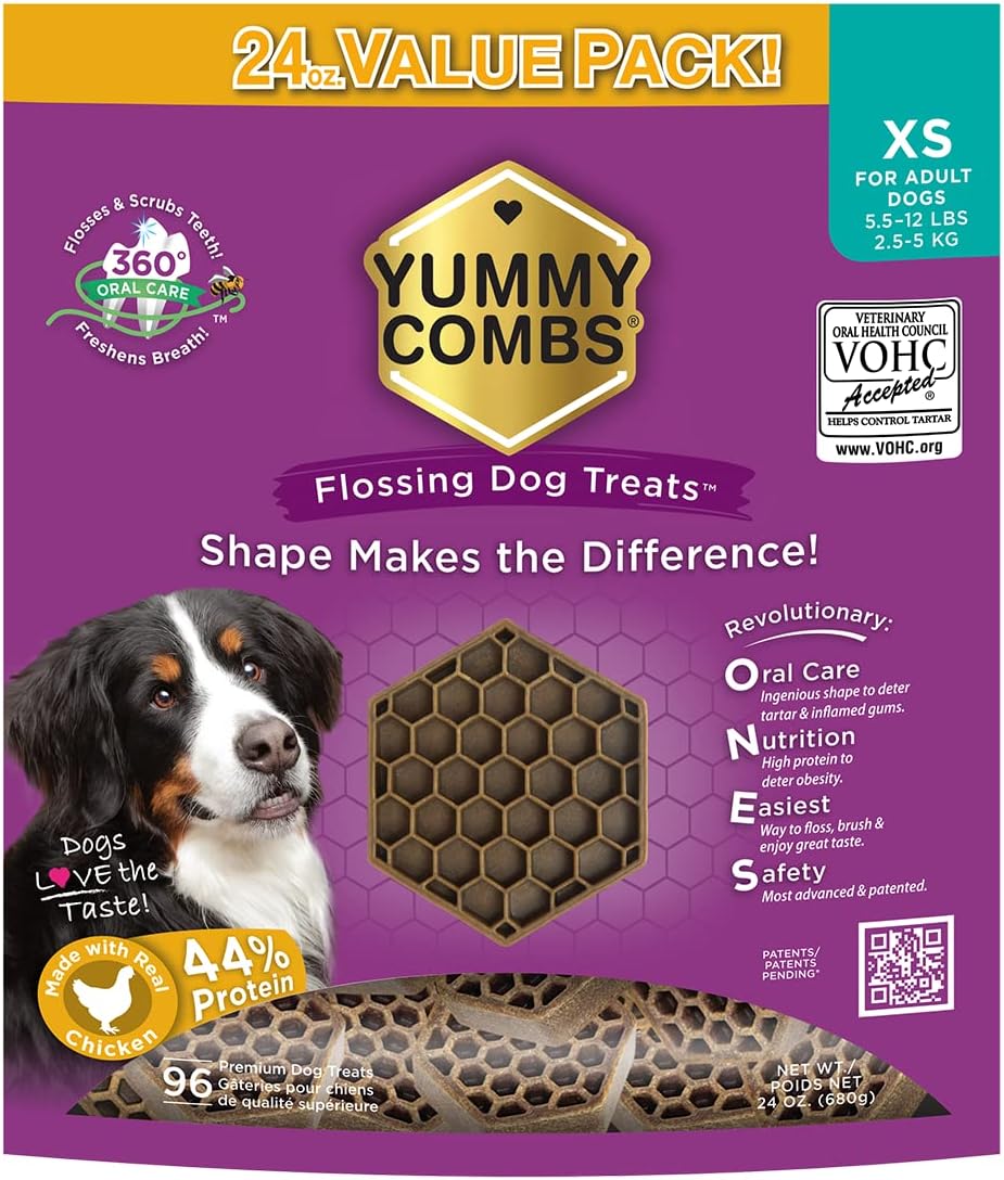Dog Dental Treats – Vet VOHC Approved – Delicious Chicken Protein – Removes Tartar with Cleaning