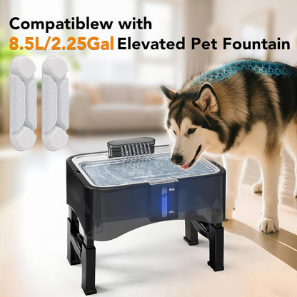 UPSKY 2.25Gal Elevated Dog Water Fountain Filter, 5 Pcs Replacement Filters, Multi-Layer Filtration