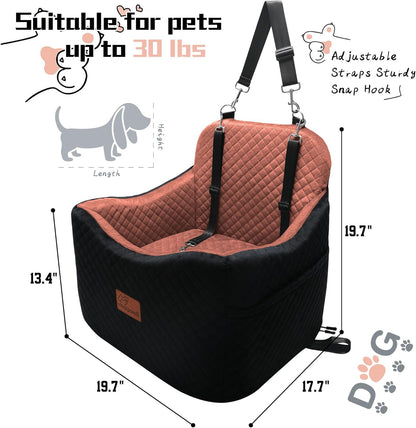 Dog Car Seat for Small/Medium Dogs,Pet Booster Seat with Harness,Memory Foam and Velvet,Safety