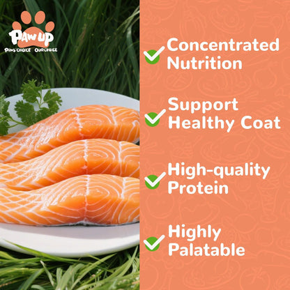 Freeze Dried Salmon Cat Treats, Single Ingredient Raw Cat Food Toppers, Healthy Training Treats for