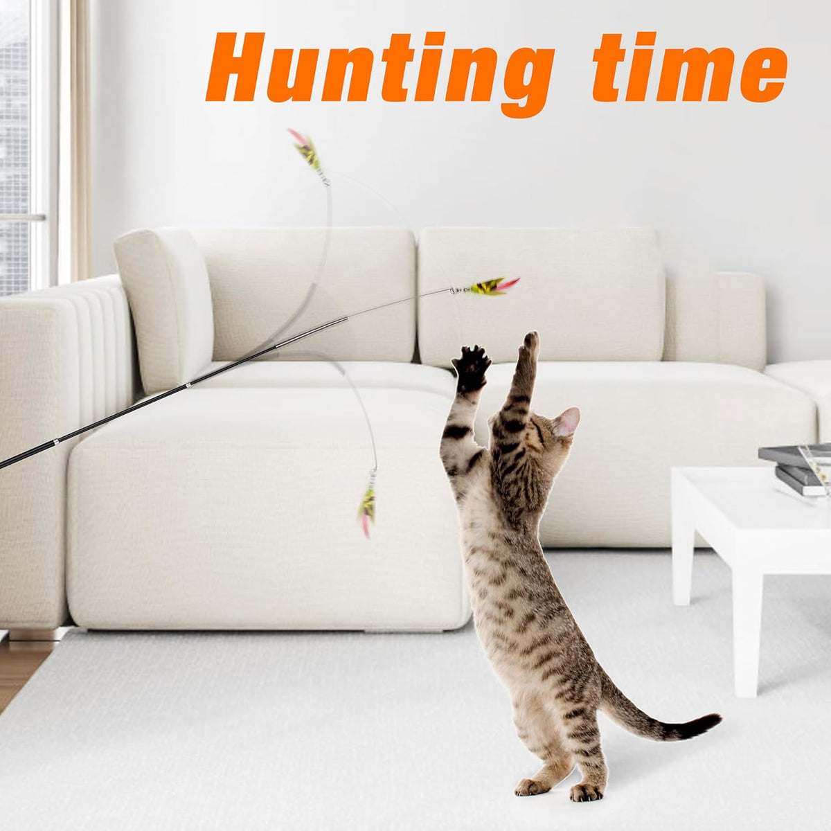 JXFUKAL Cat Feather Toy Refills, 3Pcs Simulation Mini Insects Cat Lures Wand Attachment Replacement