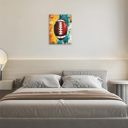 Graffiti Football Bathroom Pictures Wall Art, Rugby Sport Bathroom Wall Decor, Colorful Football