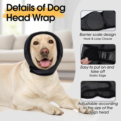 Dog Calming Hoodie, Dog Ear Muffs Noise Protection & Anxiety Relief, No Shake Ear Wraps for Dogs