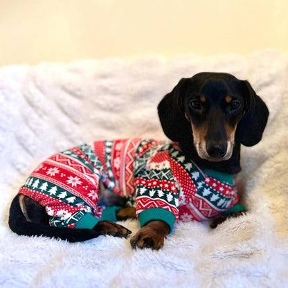 Fitwarm Dog Christmas Outfit, Holiday Pet Clothes for Small Dogs Boy Girl, Festive Pajamas with