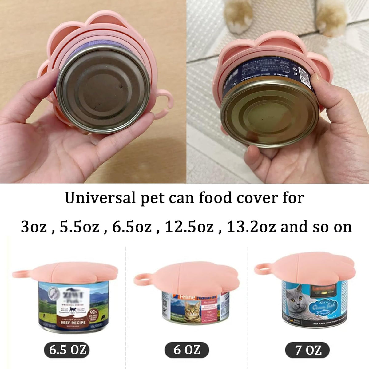 3 Pcs Cat Food Can Lids & One Can Opener | Cute Paw Shape Can Covers and Opener Spatula Cat Spoons