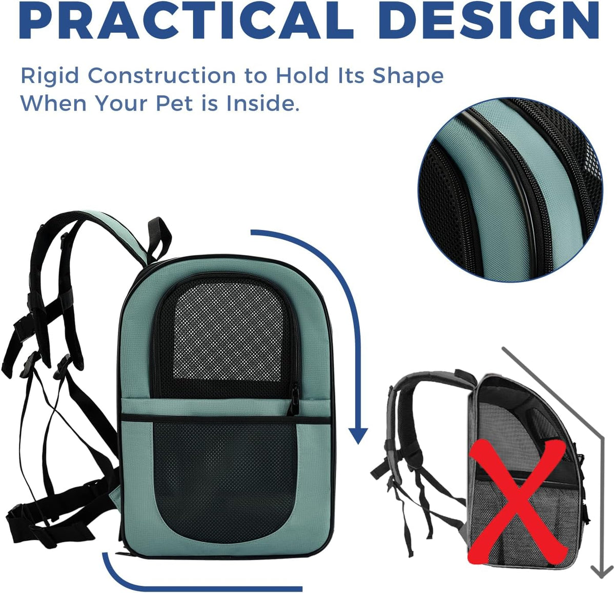 Apollo Walker Dog & Cat Carrier Backpack for 4-15lb Pets - Ventilated Safe Design with Padded Back