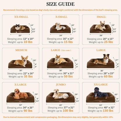 Comfort Expression Large Dog Beds Orthopedic Foam, Waterproof Dog Beds for Dogs, Comfy Pet Bed Sofa