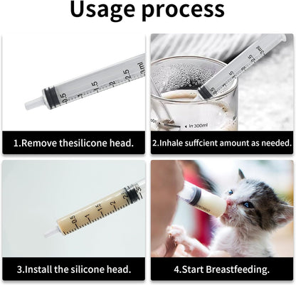 Professional Reusable Puppies Feeding Syringes for Newborn Kittens, Puppies, Pets, Wildlife