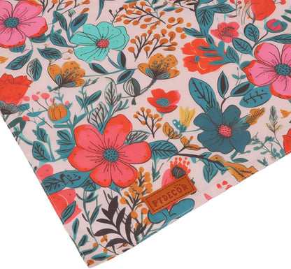 PTDECOR Flower Dog Bandana,2 Pcs Floral Reversible Dog Scarf, Multi Size, Triangle Pet Bandanas for