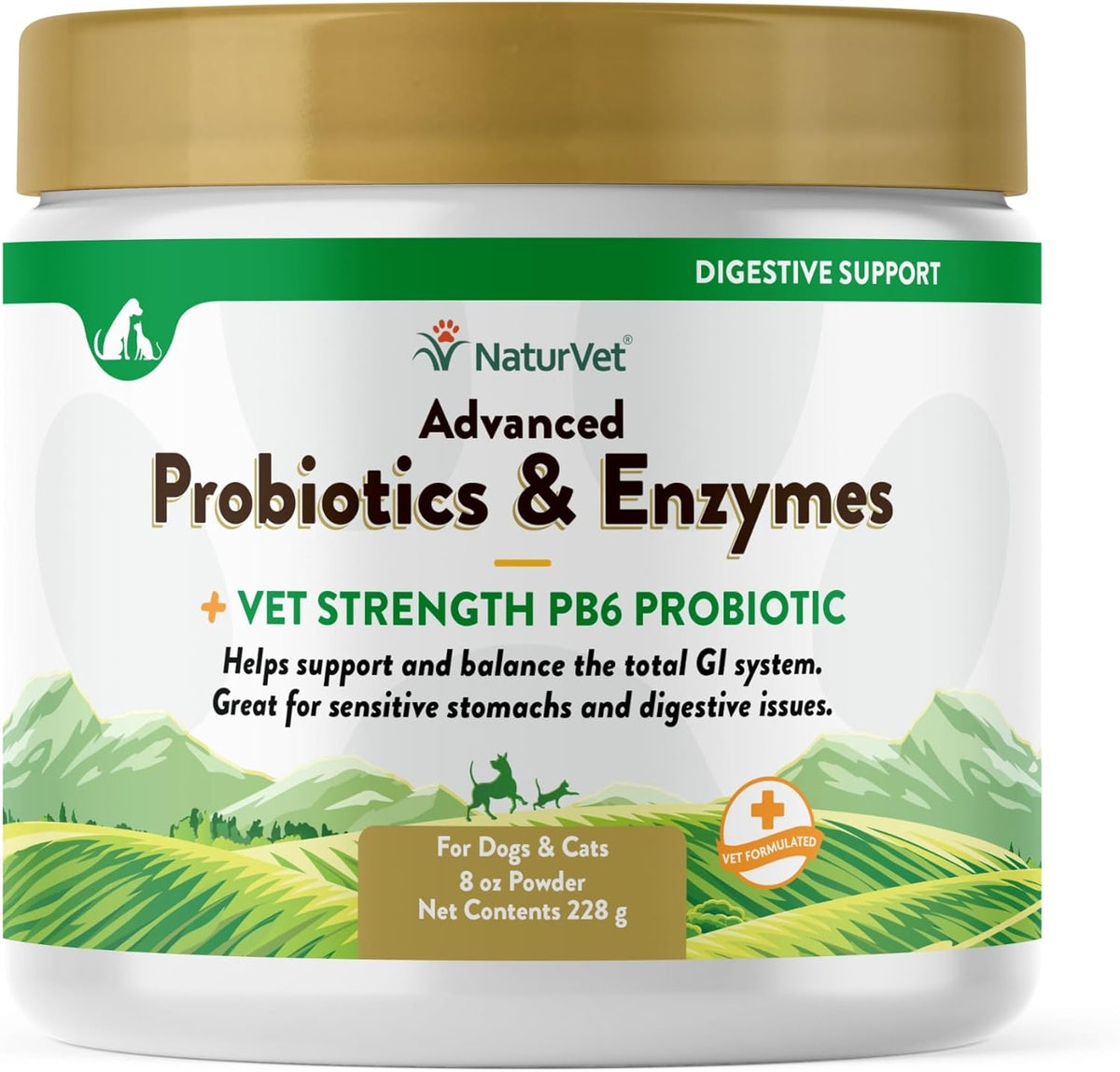 NaturVet – Advanced Probiotics & Enzymes - Plus Vet Strength PB6 Probiotic | Supports and Balances