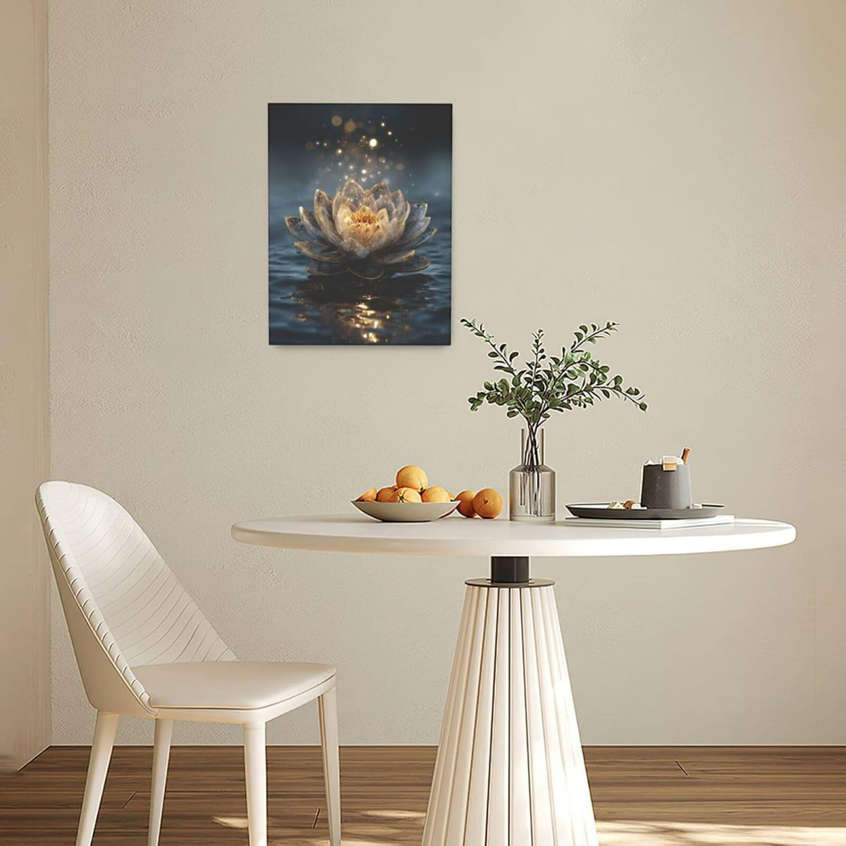 Zen Lotus Canvas Wall Art Mystical Lotus Bloom in Water Aesthetic Pictures Wall Decor Modern