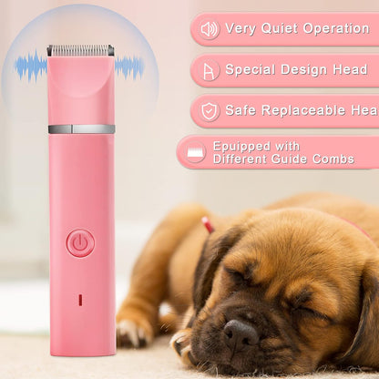 Dog Grooming Clippers Kit-Electric Rechargeable Cat Trimmer Tools-Cordless Quiet Pet Nail Paw