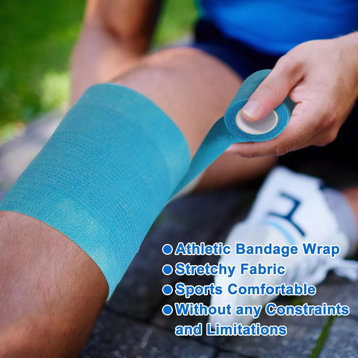 24 Pack Self Adhesive Bandage Wrap, 4” x 5 Yards Elastic Cohesive Bandage Wrap Self Adherent