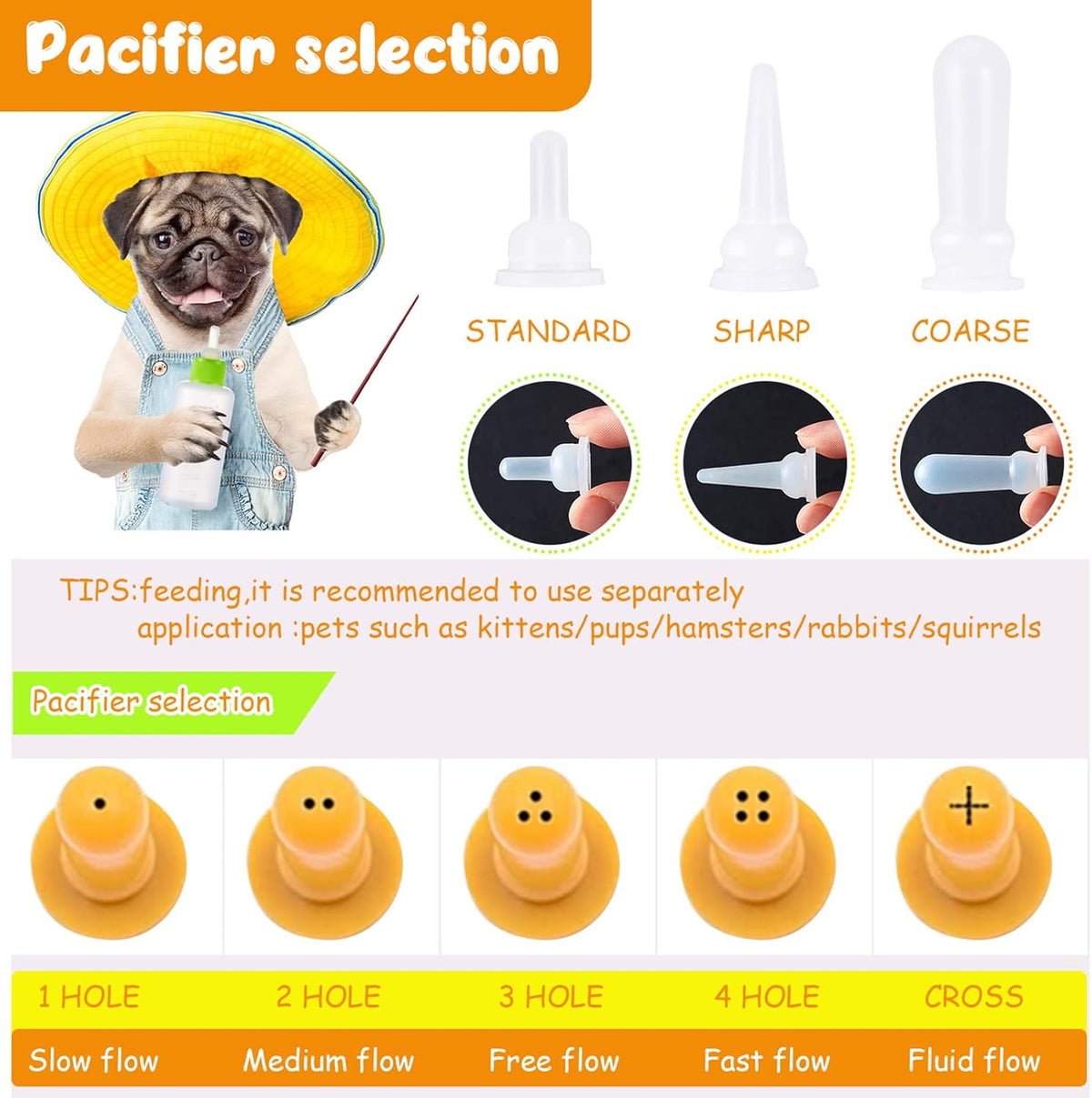Tondiamo 16 Pieces Pet Feeding Bottle Kit Kitten Bottles Kitten Milk Replacer Puppy Milk Feeder