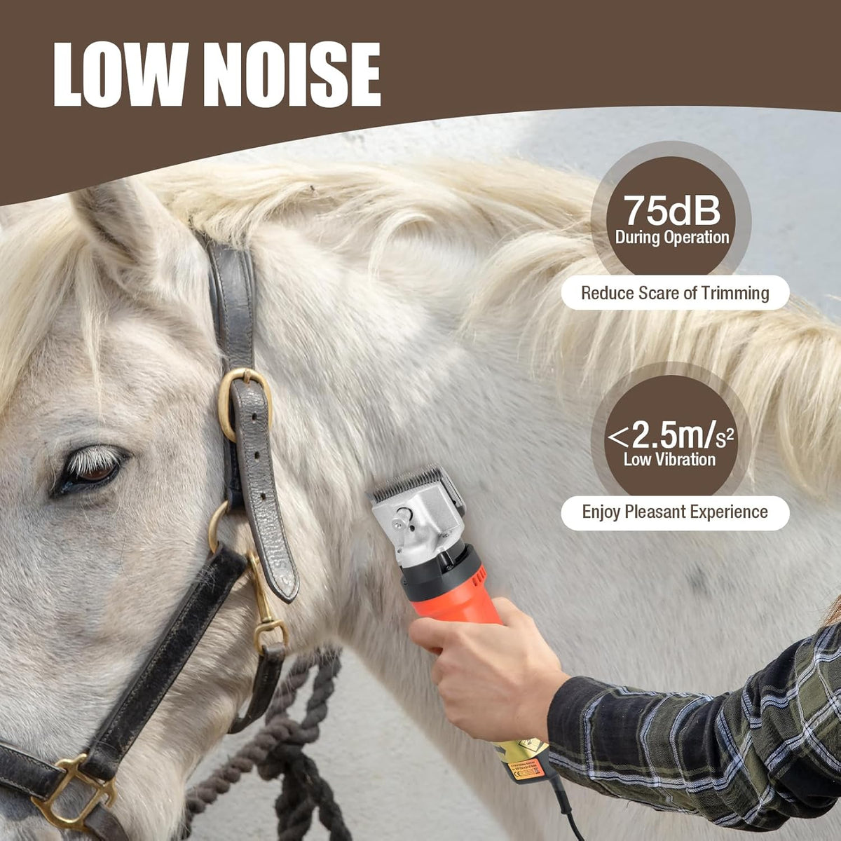 Horse Clippers, 350W Professional Heavy Duty Horse Grooming Kit, Electric Shearing Machine with 6