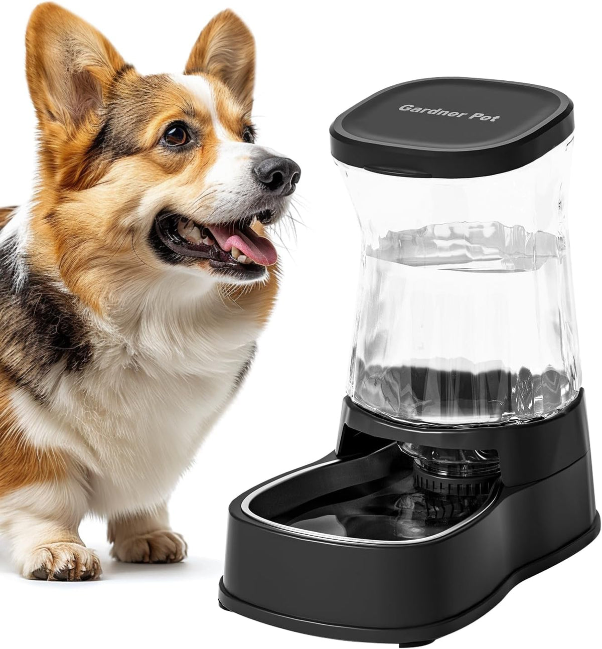 Gardner Pet Automatic Dog Water Dispenser Gravity Stainless Steel Water Waterer Feeder, 100%