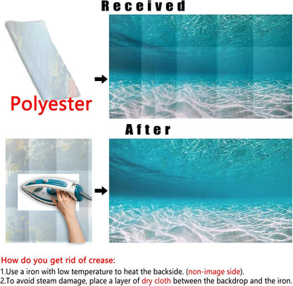 72X24IN Natural Undersea Aquarium Background, Undersea Beach Fish Tank Background, with 8 EVA