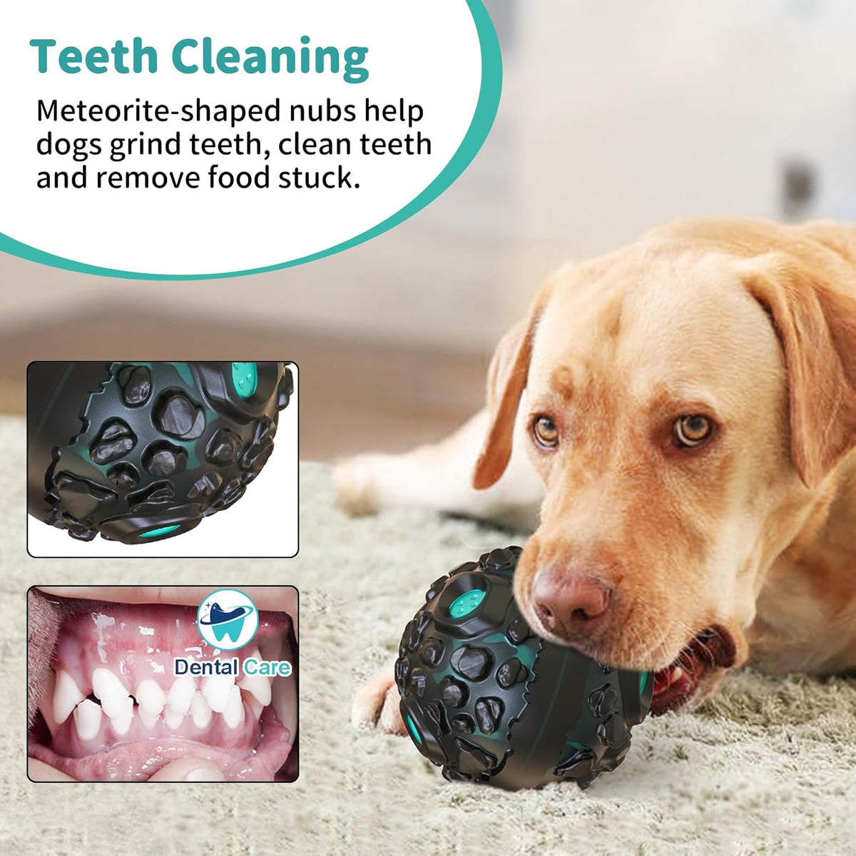 Dog Ball for Aggressive Chewers - Interactive Dog Toy Balls Fun Squeaky Sound to Keep Them Busy