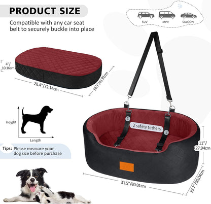 Dog Car Seat for Medium Dogs Up to 50 lbs, Pet Booster Seat for Cars SUVs and Trucks, Travel Dog