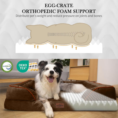 Comfort Expression Orthopedic Jumbo Dog Bed for Extra Large Dogs, Large Breed Waterproof Dog Bed