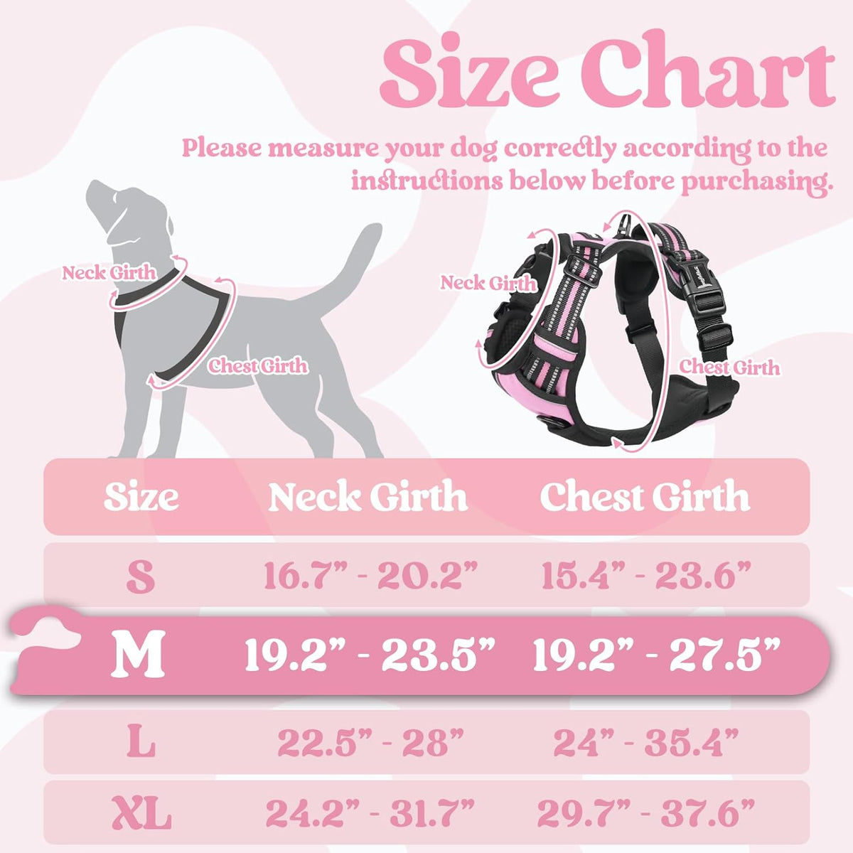 rabbitgoo Dog Harness Medium Sized, No Pull Pet Harness with 3 Buckles, Adjustable Soft Padded Vest