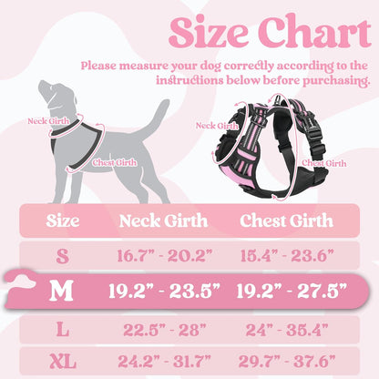 rabbitgoo Dog Harness Medium Sized, No Pull Pet Harness with 3 Buckles, Adjustable Soft Padded Vest