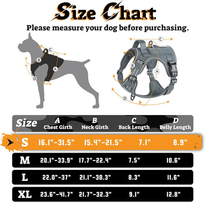 rabbitgoo Dog Harness Small Sized No Pull, Tactical Service Pet Vest with Molle and Control Handle
