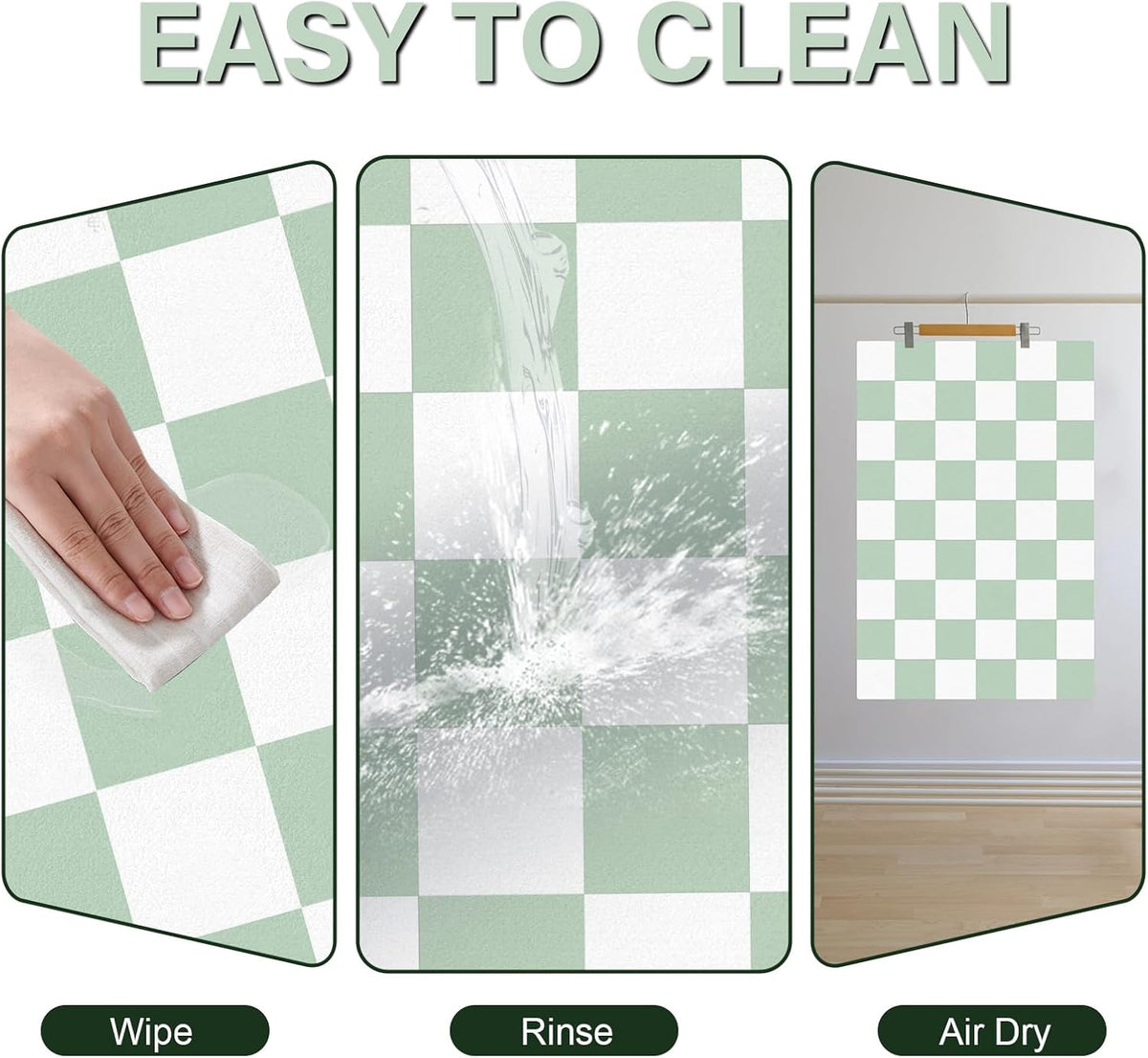 Pet Feeding Mat, 16"x 24" Absorbent Dog Food Mat, Checkered Cat Bowl Mats, Easy to Clean Pet