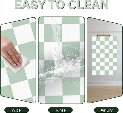 Pet Feeding Mat, 16"x 24" Absorbent Dog Food Mat, Checkered Cat Bowl Mats, Easy to Clean Pet