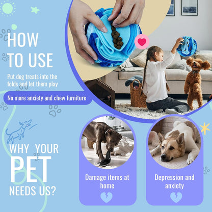 Pet Snuffle Ball, Puzzle Sniffing Interactive Dog Ball for Blind Dogs Training Stress Relief Dog