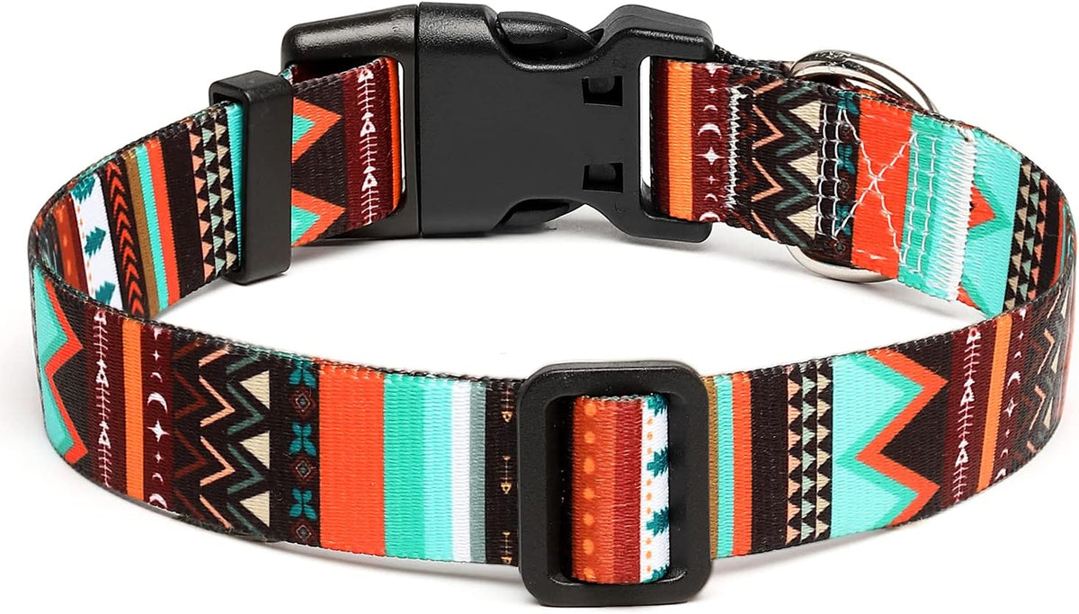 Mercano Adjustable Dog Collar - Special Design Patterns, Soft Nylon Comfortable Durable Pet Collar