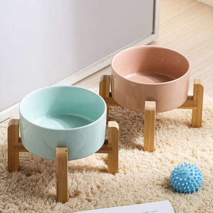 Petygooing Elevated/Raised Ceramic Dog Bowl for Small Breeds, Dog Food Water Dish with Stand,Pet