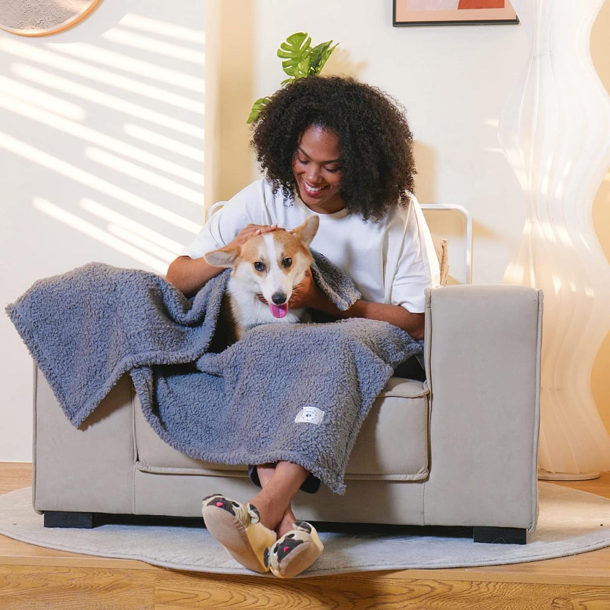 1 Pack 3 Calming Blankets Fluffy Premium Fleece Pet Blanket Soft Sherpa Throw for Dog Puppy Cat