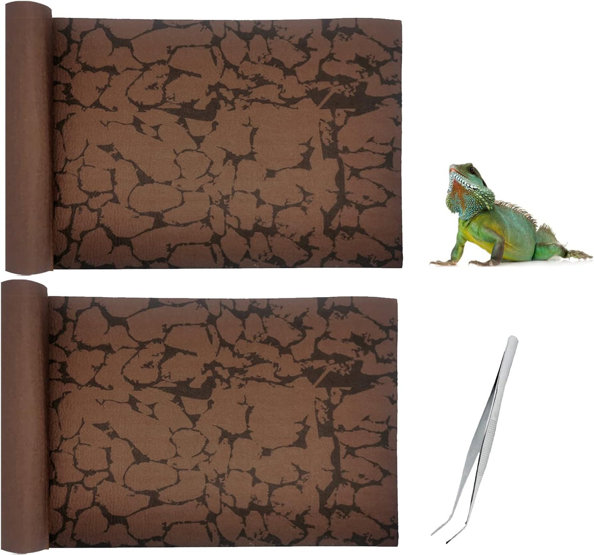 Tfwadmx 2 PCS Reptile Carpet Sand Mat Pet Terrarium Liner Lizard Bedding Mat Substrate Leopard