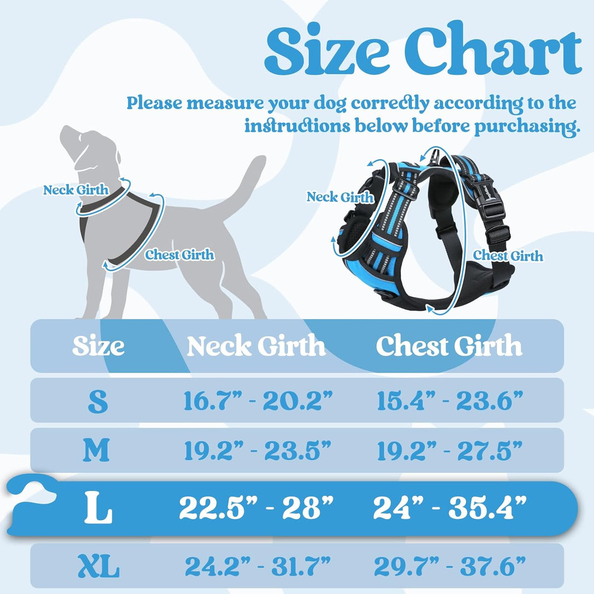 rabbitgoo Dog Harness for Large, No Pull Pet Harness with 3 Buckles, Adjustable Soft Padded Vest