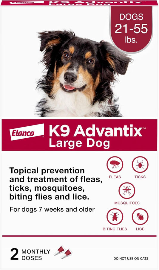 K9 Advantix Flea, Tick & Mosquito Prevention for Dogs 21-55 lbs. | Flea Drops for Large Dogs |