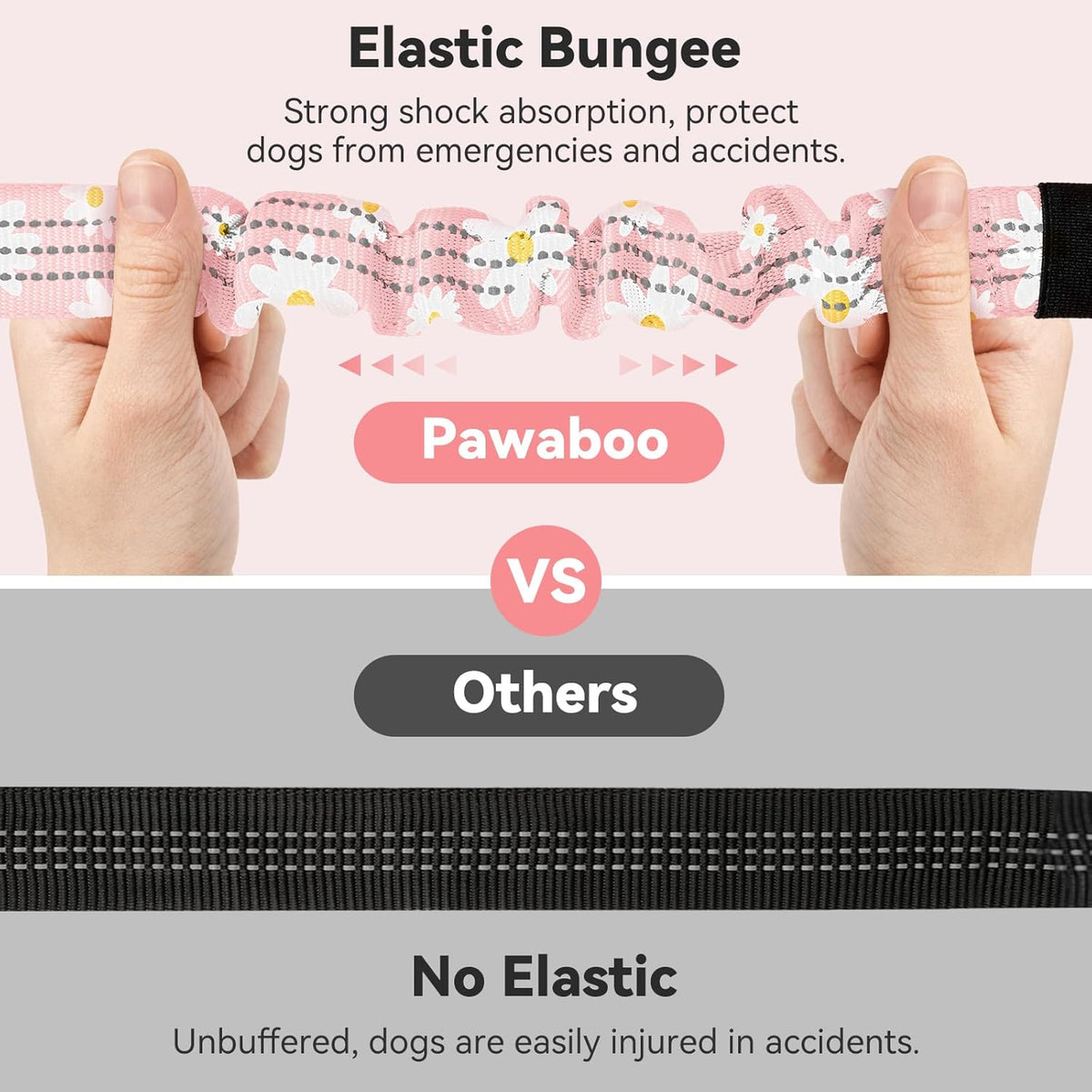 Pawaboo 2Pack Dog Seatbelt for Car, 3-in-1 Dog Car Seat Belt Bungee, Dogs Tether for Cars with