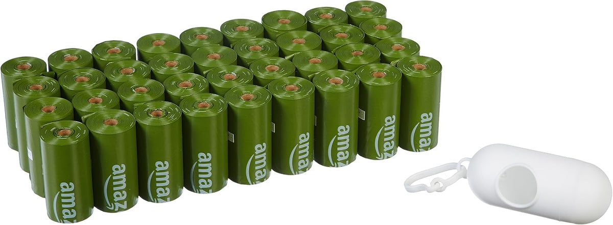 Amazon Basics Dog Poop Bags with Dispenser, 540 Count, Enhanced for Guaranteed Leakproof