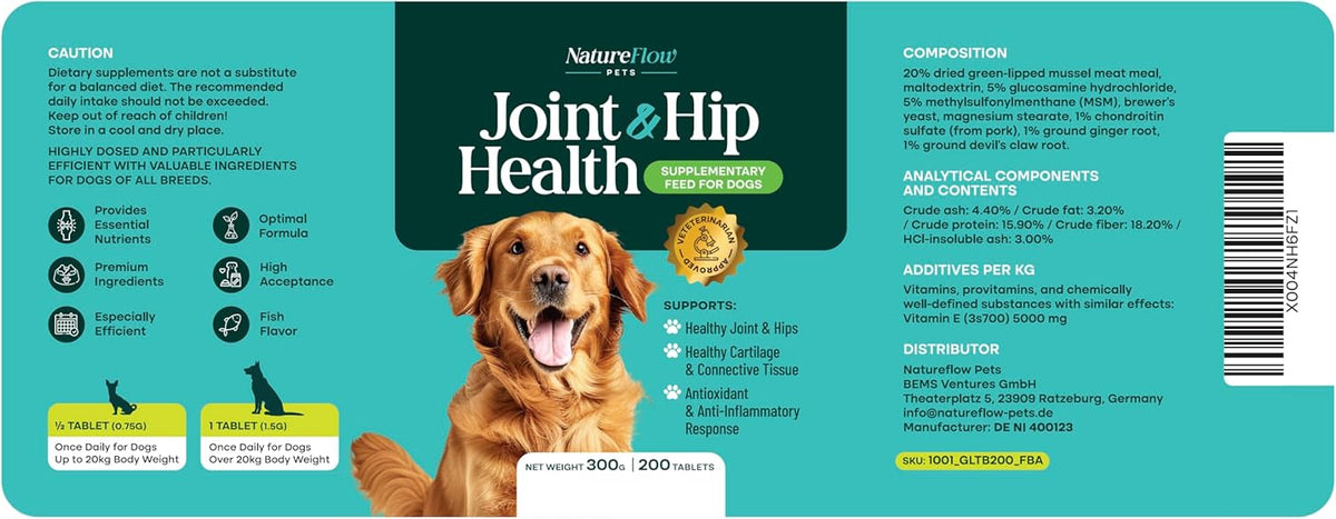 Joint Supplement for Dogs, Power of Nature Made in USA, Unique Formula: Green-Lipped Mussel