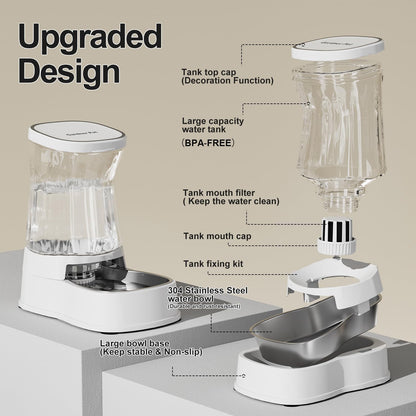 Gardner Pet Automatic Dog Water Dispenser Gravity Stainless Steel Water Waterer Feeder, 100%