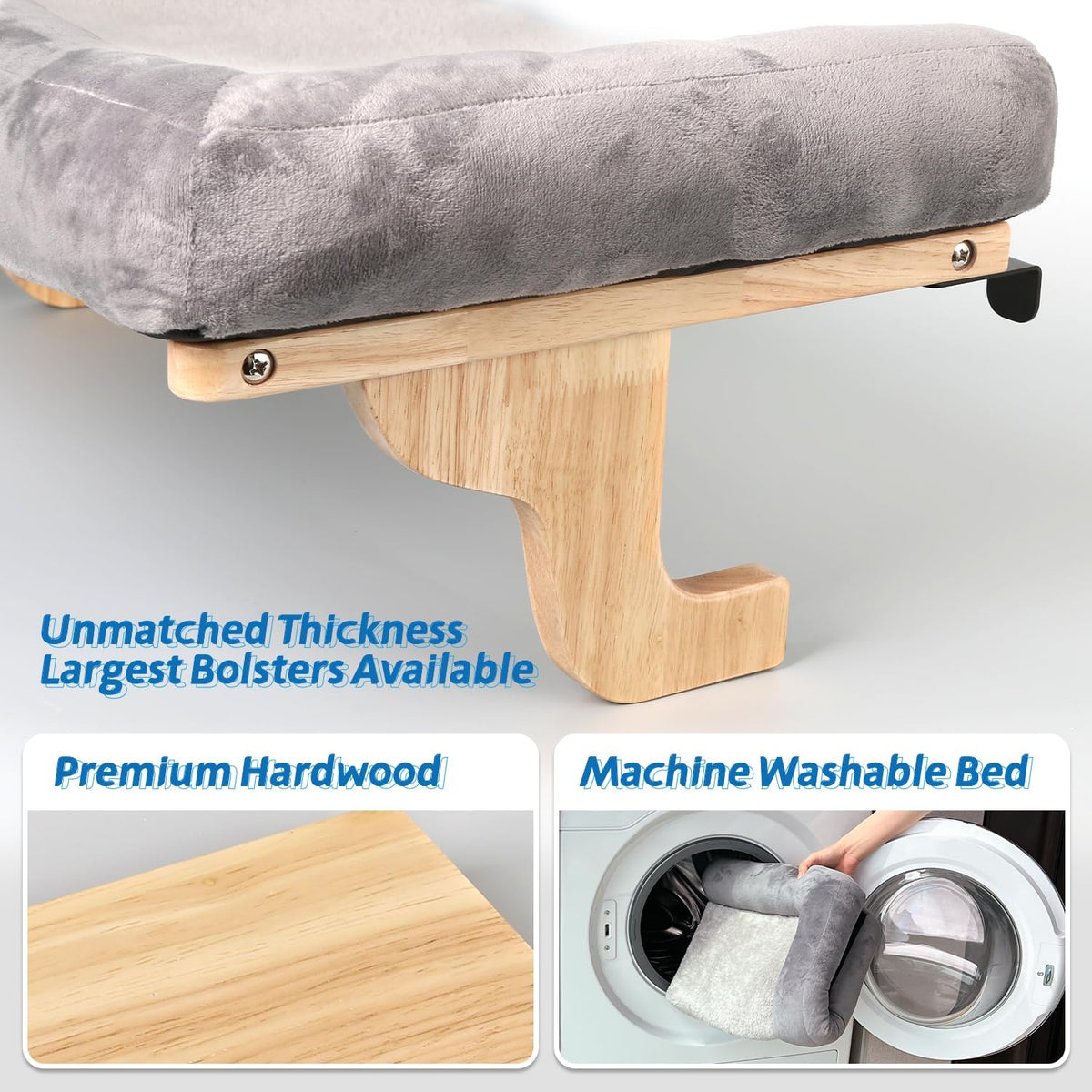 Cat Perch for Window Sill with Bolster - Orthopedic Hammock Design with Premium Hardwood & Robust