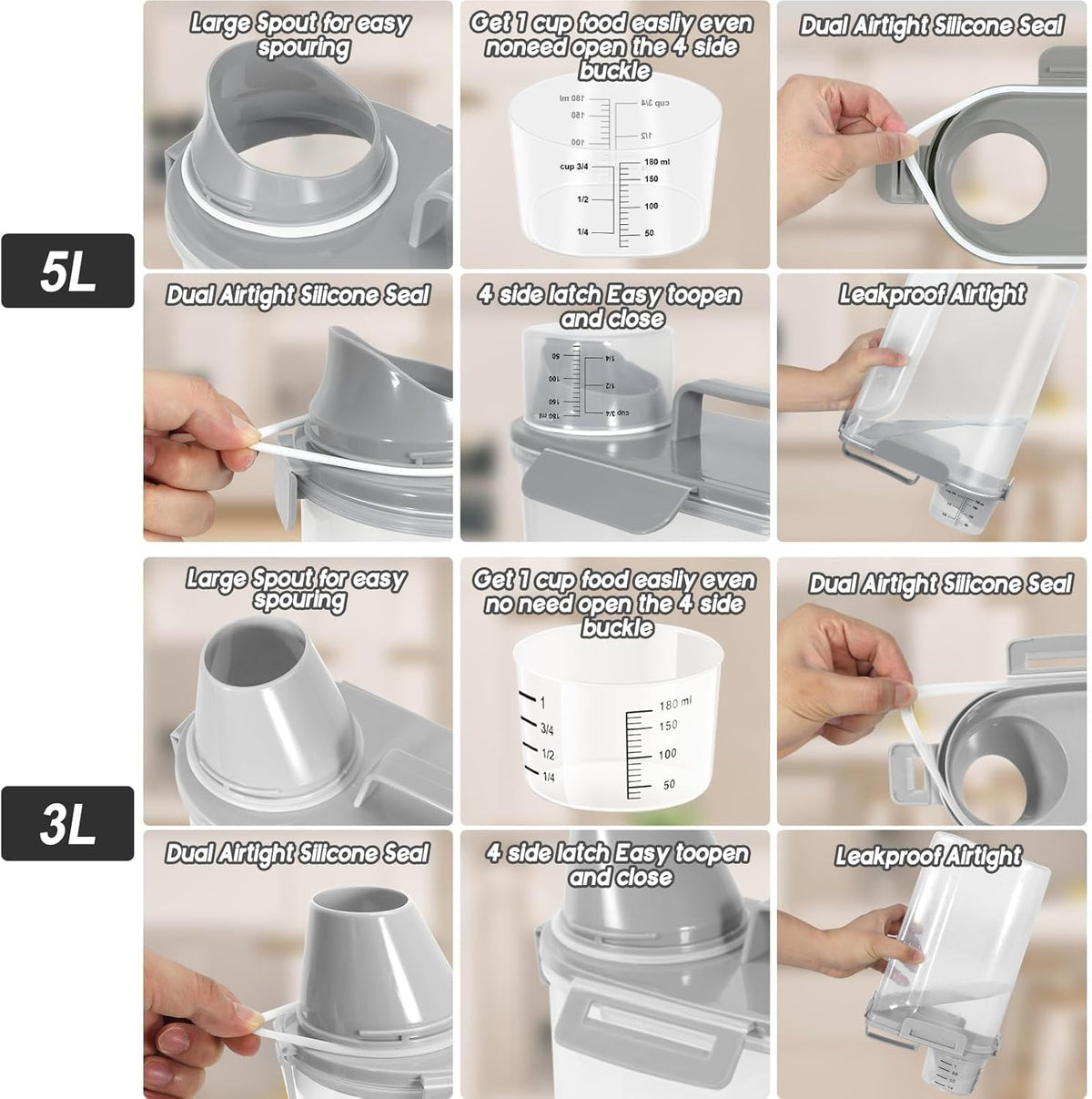 Dog Food Storage Container, Upgraded Large Nozzle BPA-free, 8-12 LBS Plastic Pet Food Storage