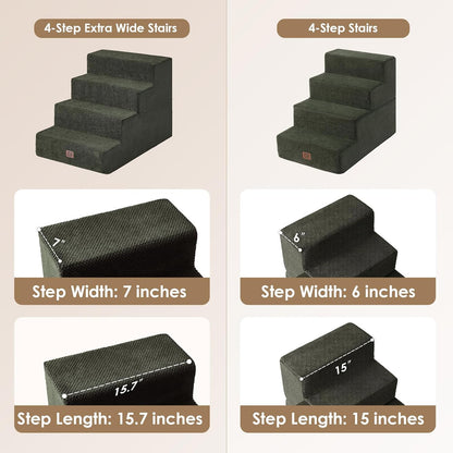 EHEYCIGA Dog Stairs for Bed 20" H, 4-Step Extra Wide Dog Steps for High Bed, Pet Steps for Small