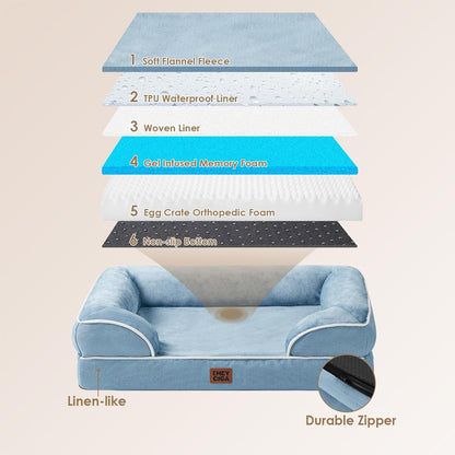 EHEYCIGA Orthopedic Dog Beds for Large Dogs, Waterproof Memory Foam Large Dog Bed with Sides