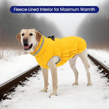 FUAMEY Dog Coat for Small Dogs,Waterproof Dog Winter Jacket with Harness Built in Puppy Cold
